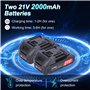 50 mm Sécateur électrique - Sécateur électrique professionnel de avec 2 batteries 21 V/2000 mAh - Sécateur sans fil pour l'élaga