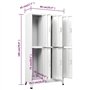 Armoire Vestiaire Métallique Casier Métal Armoire à casier avec 6 Compartiments Acier 90x45x180 cm Gris