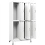Casier Vestiaire, Armoire Vestiaire Métallique Casier Métal Armoire à casier avec 6 Compartiments Acier 90x45x180 cm Gris