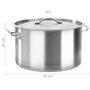 Marmite Traiteur avec Couvercle, Faitout à Induction Inox Marmite à Soupe Marmite 58 L 50x30 cm Acier inoxydable