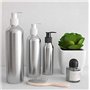 Lot de 3 flacons de pompe à lotion en aluminium 120 ml avec tête de pompe noir pour cosmétiques maquillage crème émulsion shampo