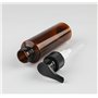 Lot de 3 flacons vides rechargeables en plastique ambré givré avec pompes noires pour lotion, liquide, maquillage, huile et sham