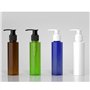 Lot de 3 flacons vides rechargeables en plastique ambré givré avec pompes noires pour lotion, liquide, maquillage, huile et sham