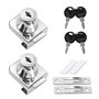 2 Pcs Serrure Porte en Verre en Alliage de Zinc