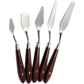 5 pièces couteaux à peindre en acier inoxydable Spatule couteau à palette Peinture à lhuile Accessoires de mélange de couleur po