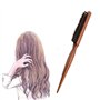 Teasing Brosse à cheveux en poils de sanglier, peigne de salon professionnel pour cheveux longs, épais, bouclés, ondulés, secs o