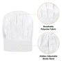 Tablier de Cuisine Toque de Chef, Tablier Blanc Réglable et Chapeau, Tablier Cuisine Homme Tablier Barbecue avec Deux Poches pou