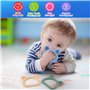 LEADSTAR Anneaux De Dentition pour Bébé,3pcs Jouet Dentition en Silicone pour Bébé 3 6 9 Mois,Ensemble Anneaux De Dentition Doux