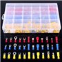 Glarks 540pcs 22-16 / 16-14 / 12-10 Gauge Mixed Quick Disconnect Electrical Insulated Butt Bullet Spade Fork Ring Solderless Cri