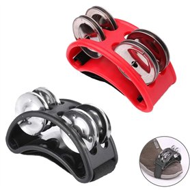 2 pcs Tambourin Double Rangée，Tambourin Percussion Plastique，pour Les Cours de Musique