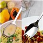 Lot de 6 fourchettes à salade en acier inoxydable SUS304 (20 cm), multifonctionnelles, 2 en 1, pour pâtes, salade et barbecues, 