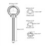 2 Ensembles M8x80mm Œil Boulon avec Écrou Rondelle 304 Inox Acier Épaulement Levage Anneau Œil B