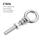 sourcing map Levage Œil Boulon, 2 Ensembles M10x70mm Œil Boulon avec Écrou Rondelle 304 Inox Acier Épaulement Levage Anneau Œil 