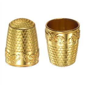 sourcing map 2pcs Couture Dé-à-coudre Cuivre Couture Dé-à-coudre Doigt Protecteur Doigt Bouclier Bout Doigts Matelassage Artisan