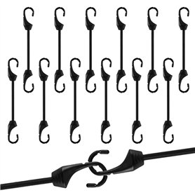 Ellxen Lot de 12 Sangles Elastiques Tendeurs en Caoutchouc avec Crochets