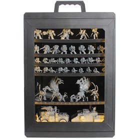 TOPQM Mallette de rangement et de transport modulaire pour miniatures avec 6 plateaux et 52 puits de peinture