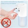 Distributeur Savon Automatique, 400ml Distributeur Savon Mural Rechargeable USB Distributeur, 4 Réglables Niveaux, IPX5 Étanche 