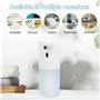 Distributeur Savon Automatique, 400ml Distributeur Savon Mural Rechargeable USB Distributeur, 4 Réglables Niveaux, IPX5 Étanche 