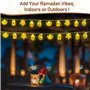 LWMTT Decoration Ramadan,Guirlande Lumineuse Ramadan 3M avec 20 LED Blanches Chaudes, 2 Modes de Lumière, Eid Mubarak Rideau Lum
