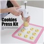 Strehknewen Presse à pâtisserie, Presse à Biscuits, Machine à pâtisserie avec 12 pochoirs et 6 Douilles, Presse à Biscuits DIY, 