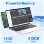 Ordinateur Portable 12e Génération Quad-Core-N95 16 Go DDR4 512 Go SSD