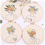 Kits de démarrage de broderie Woczcroy, lot de 4 pour filles d'art en ligne, motif floral original d'art corporel.