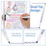Surligneurs pastel EooUooIP - Ensemble de 12 surligneurs pastel à double pointe à séchage rapide, assortiment de couleurs de sty