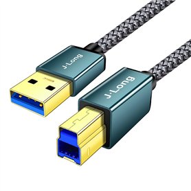 Câble USB 3.0 A mâle vers B mâle - 4 m de long - Câble tressé USB 3.0 de type A vers B mâle - Compatible avec imprimantes