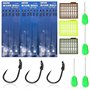 QINERSAW 18 PCS Hameçon de Pêche 19 * 10mm 16 * 7mm 14 * 7mm Bas de Ligne Carpe Montage Carpe sans Ardillon Hameçon Pêche à Carp
