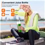 AMZCHEF Extracteur de jus, pour légumes et fruits, avec 2 modes de vitesse, avec bouteille portable et 2 tasses, sans BPA, avec 