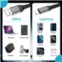 Câble iPhone 2M [Certifié Apple MFi], Câble Chargeur iPhone 2M Nylon Câble Lightning USB Cordon iPhone Fil Chargeur iPhone Charg
