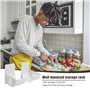 duozoanz Film Alimentaire Support Rangement Porte - Adhésif étagère Murale avec 4 Paires pour Armoire Salle de Bains Réfrigérate