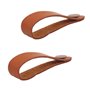 Alnicov Lot de 2 sangles pour ukulélé - En cuir synthétique - Avec bouton - Pour ukulélé et guitare acoustique - Marron