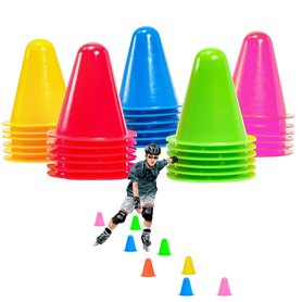 xianzhanEU 30 PCS Cone Plastique 75mm Cônes Sport Coloré pour Football