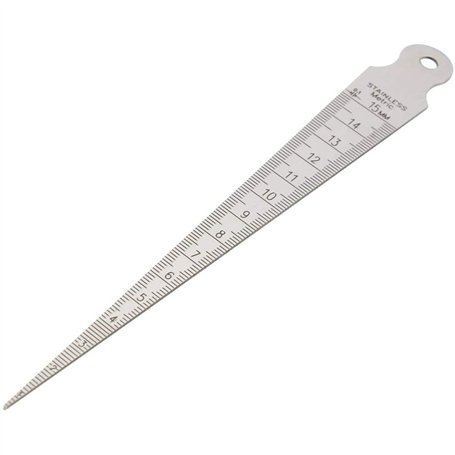 ANCLLO Jauge d'épaisseur en Acier Inoxydable-Outil de Mesure de Trou Solide et Robuste-0 à 15 mm-Soudage Jauge Conique Outil Mét