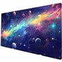 Cute Galaxies Sous-main de bureau esthétique, tapis de souris violet motif cosmos, taille XXL, tapis de bureau pour jeux vidéo, 