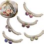 5Pcs Serrure De Cadre En Métal pour Sac, Fermoir Porte Monnaie Cadre Baiser, Cadre De Porte-monnaie, Circulaire Sac À Main Sac C