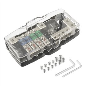 SIGANDG Auto Audio Stéréo Bloc de Fusible de Distribution 4 voies Boîte à Fusibles Distributeur de Fusible Mini ANL Pour avec Lu