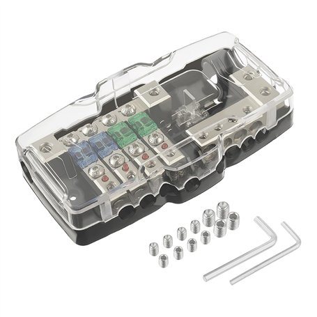 SIGANDG Auto Audio Stéréo Bloc de Fusible de Distribution 4 voies Boîte à Fusibles Distributeur de Fusible Mini ANL Pour avec Lu