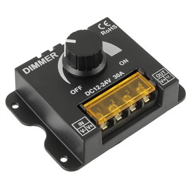 HUAREW LED Light Band Dimmer DC 12V-24V 30A Contrôleur de gradation PWM avec bouton marche/arrêt pour régler la luminosité LED D