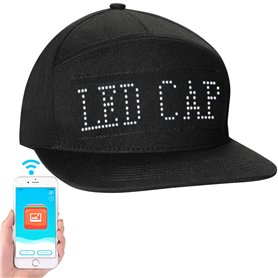 LIOVODE Chapeaux LED avec contrôle par application mobile - Affichage programmé des messages - Casquettes pour homme pour fête d