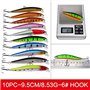 CHAWHO Leurre Peche Carnassier 56 pcs Pêche Kit Leurres - Artificielles Appat Leurres de Pêche Kit, Leurre Dur Truite Mixte Spin