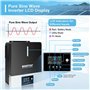 Onduleur Solaire Hybride 5500w 48VDC to 230VAC Pure Sine Off-Grid Wave Inverter with 120A MPPT Solar Controller, Max PV Input Vo
