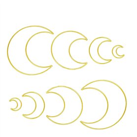 WANGCL Lot de 8 anneaux en métal macramé en forme de demi-lune pour loisirs créatifs (4 tailles)
