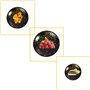 CEILIWEN Assiettes rondes jetables noires et dorées, lot de 100 assiettes en papier à pois dorés, 50 x 9 et 50 x 7 cm, assiettes