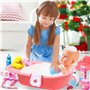 GOLMUD Jouet de Soins pour poupons, Ensemble de Jeu de Bain pour poupons de 18 pièces, Ensemble de Jeu de poupons, Baignoire, bi