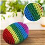 5 Pièces Sacs de Balle Drôles Kickball Multicolore Tissé Kick Balls Tricoté Doux pour Enfants et Débutants