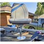 ONHI Adjustable Aluminum Boat Seat Pedestal 14-20 Inch Height with Slide, Locking Mechanism, Silver Matte Brushed Finish, Ideal 