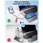 ASICEN Câble Multi USB, [35CM] 3 en 1 Câble Universel, Câble Multi Chargeur Nylon, Câble Charge Rapide avec iP/Type C/Micro USB 