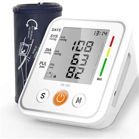 NWOUIIAY Tensiomètre Bras Électronique avec 2 * 99 Espaces Mémoire Ecran LCD et Brassard Réglable 22-42 cm Tensiomètres Automati